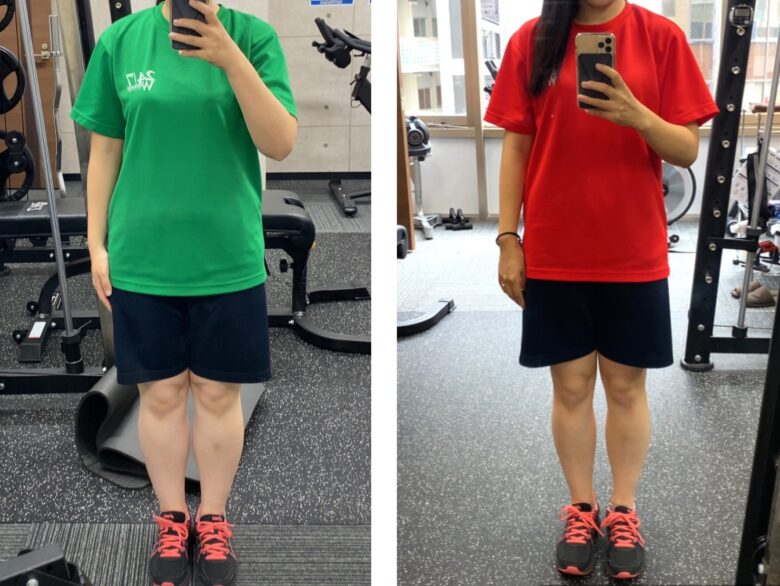 8ヶ月で12キロ痩せた体型の比較
